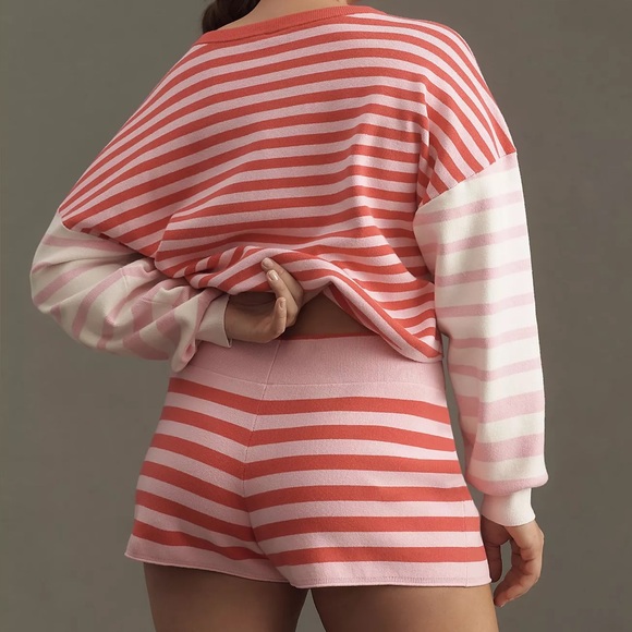 Anthropologie x Daily Practice Striped Sweater Shorts Pink Size 2X - Picture 4 of 13